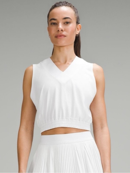 lululemon athletica Tops - LULULEMON Sleeveless Cropped Tennis Tank Top in White, NWT, size 12